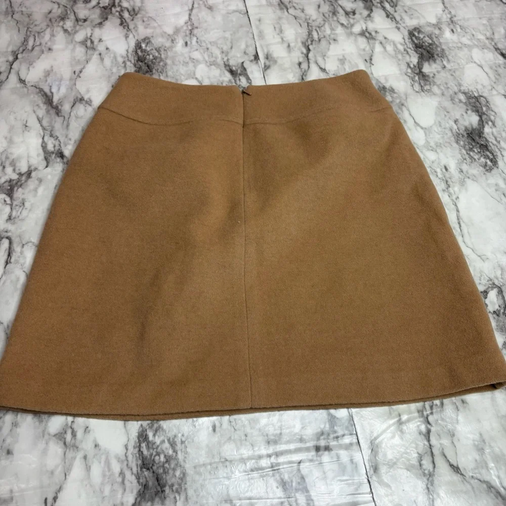 Ann Taylor LOFT Y2k 2000s vintage Wool Blend A-line Skirt tan brown size 4 - Picture 5 of 5